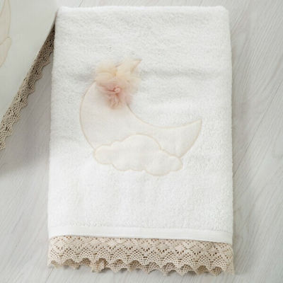 Bellissimo Baptism Towel Set Φεγγάρι Εκρού BLS-