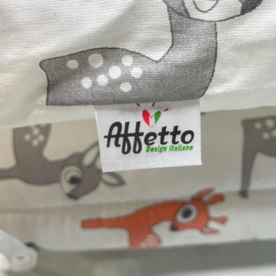 Affetto Σετ Κούνιας Grey-orange Deer Γκρι 7τμχ