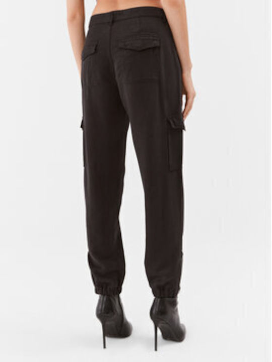 Guess Women's Fabric Trousers in Relaxed Fit Black