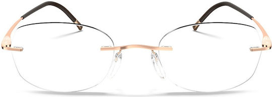 Silhouette Damen Metallisches Brillengestell aus Titan Gold SILH5561/IX 3530 52 19 140