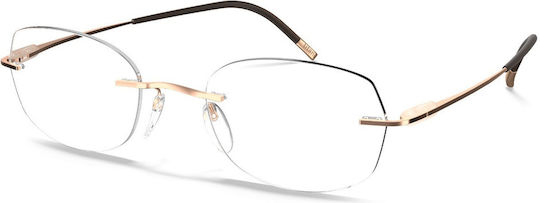 Silhouette Damen Metallisches Brillengestell aus Titan Gold SILH5561/IX 3530 52 19 140
