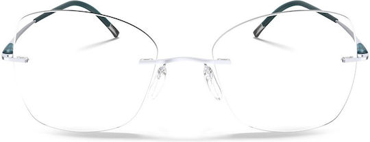 Silhouette Damen Metallisches Brillengestell aus Titan Silber SILH5561/LI 7110 55 16 140