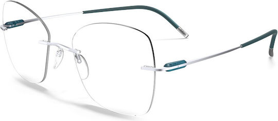 Silhouette Damen Metallisches Brillengestell aus Titan Silber SILH5561/LI 7110 55 16 140