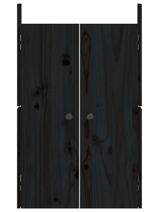 vidaXL Подов Рафт за баня Дървен 50x9x82см Черна