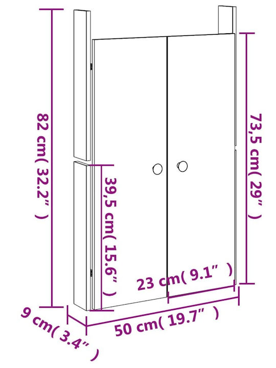 vidaXL Rafturi de baie Raft Baie Lemn 50x9x82cm Albă