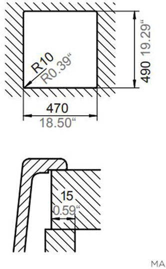 Schock 110-30050-1301 Drop-In Μ49xΠ51см Бял Schock 110-30050-1301 Drop-In Μ49xΠ51см Бял