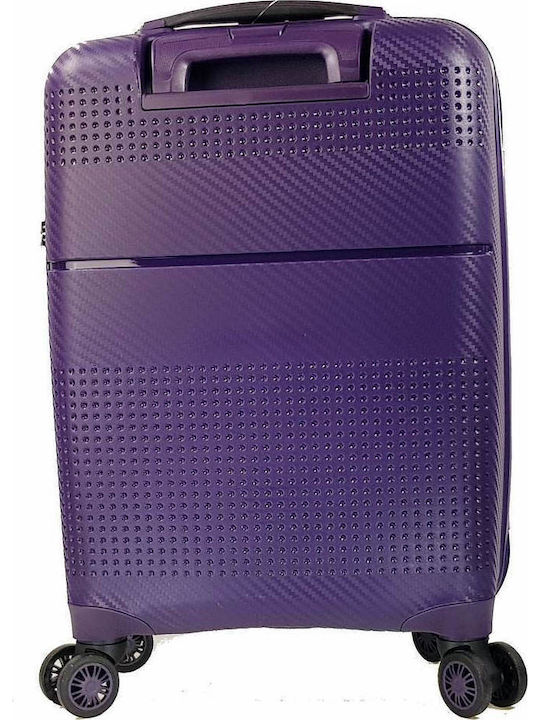 Stelxis Cabin Hard Purple Suitcase with 4 Wheels Height 55cm