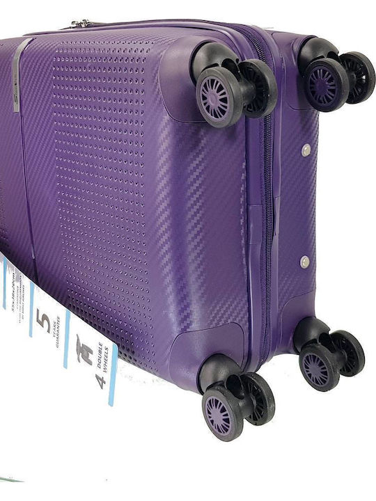 Stelxis Cabin Hard Purple Suitcase with 4 Wheels Height 55cm