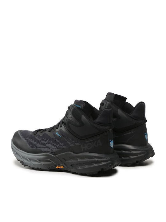 HOKA Speedgoat 5 Mid GTX Ανδρικά Ορειβατικά Μποτάκια Αδιάβροχα με Μεμβράνη Gore-Tex Μαύρα