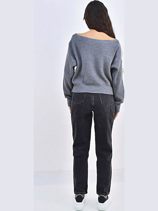 Women's Knitted Cardigan with Buttons Grey