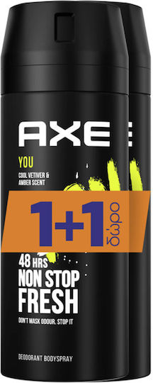 Axe You Cool Vetiver Amber Scent Non Stop Fresh Αποσμητικό 48h σε Spray 2x150ml