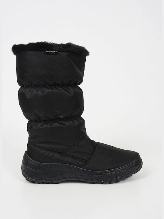 Adam's Shoes Snow Boots with Fur Black