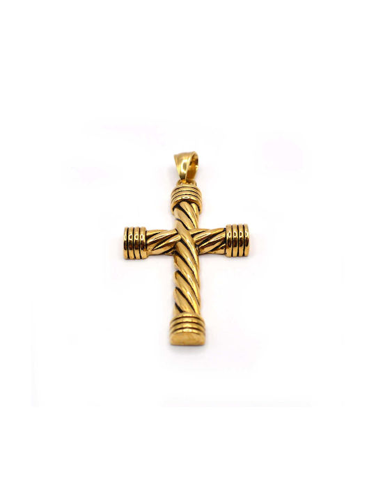 Gang Clothing Cross from Gold Plated Steel with Chain