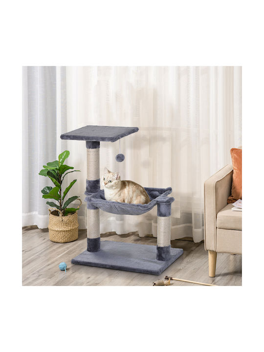 Pawhut Котка Котешко драскало Сив 50x36x70см.