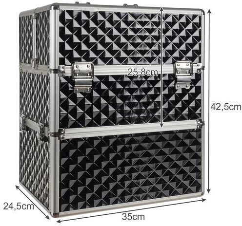 Soulima Metallic Cosmetic Case Black H42.5xW35xD24.5cm