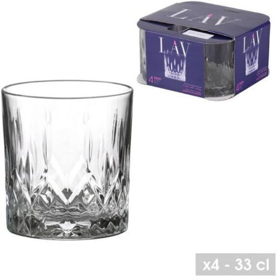 Σετ Ποτήρια Ουίσκι από Γυαλί 330ml 4τμχ