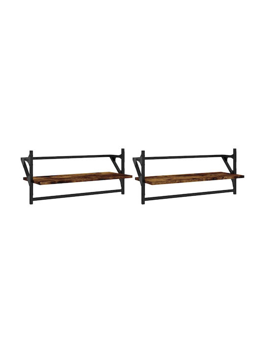 Shelves Wall Smoky Oak 2pcs 65x25x30cm