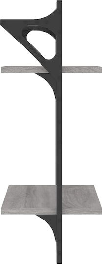 Wandregale Grau Sonoma 2Stücke 30x25x65cm