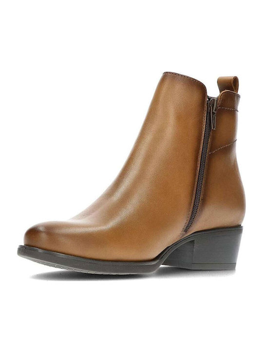 Leder Stiefeletten Damen Tabac Braun