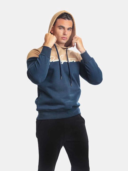 Paco & Co Men's Sweatshirt with Hood ΜΠΛE-KAΦE