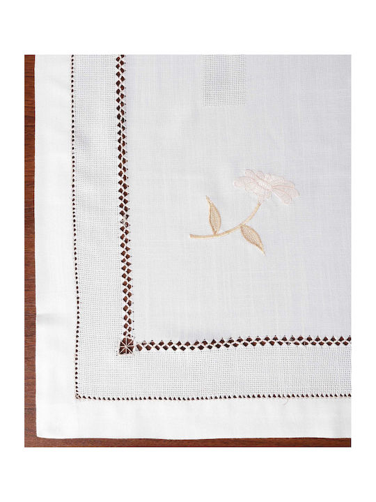 Silk Fashion Τραπεζομάντηλο Κοφτό 0698 Ivory 180x180εκ.