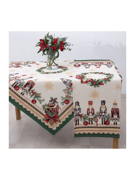 Dimeco Christmas Tablecloth Fabric Green L220xW140cm.