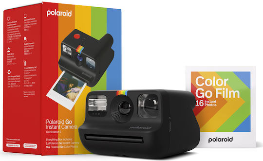 Polaroid Go Gen 2 Sofort Fotokamera Schwarz mit Alles-Box