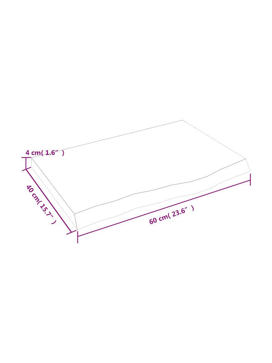 vidaXL Bürotischoberfläche aus Massivholz Dark Grey 60x40x4cm 3156408 1Stück