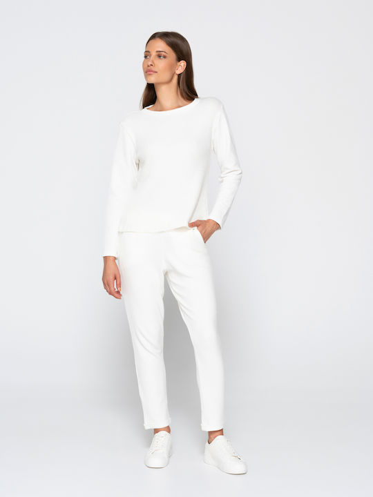 Damen Langärmeliges Pullover Ivory