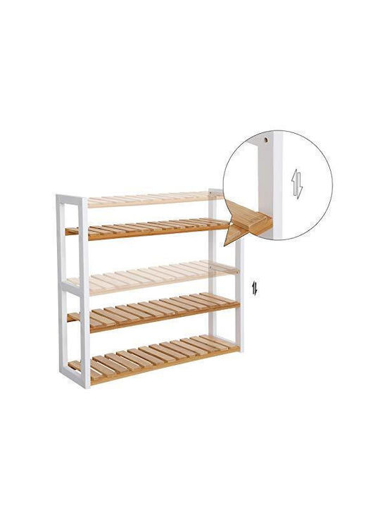 Songmics An der Wand montiert Badezimmerregal Bamboo 60x15x54cm