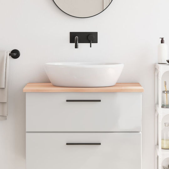 vidaXL Countertop without Sink L80xW60xH2cm Raw solid wood