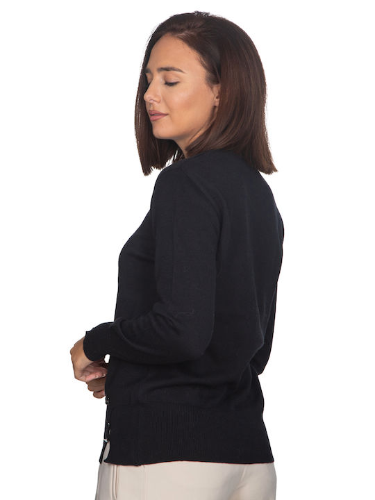 Damen Bluse Baumwolle Langärmelig Black