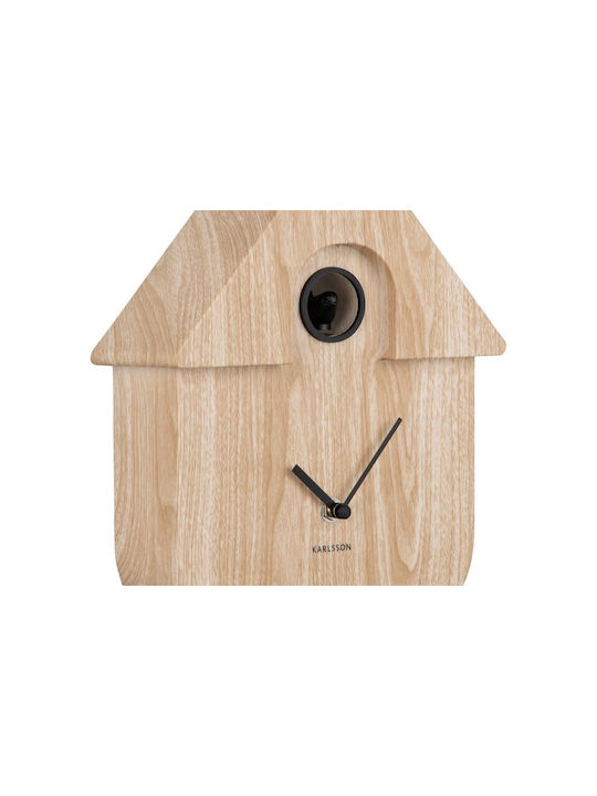 Karlsson Cuckoo Wall Clock Wooden With Pendulum Brown 21.5x8.5cm