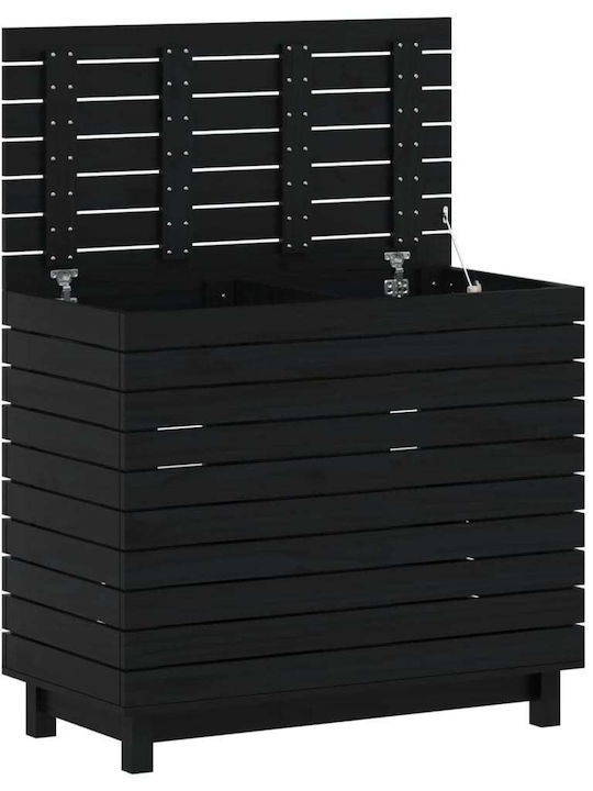 vidaXL vidaXL Holz Wäschekorb Mit Deckel 88,5x44x76cm Schwarz