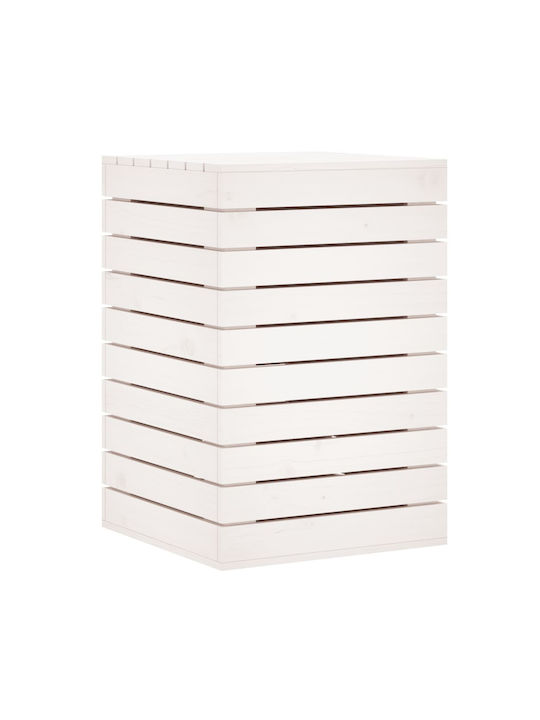 vidaXL Wäschekorb aus Hölzernes mit Deckel 44x44x66cm Weiß