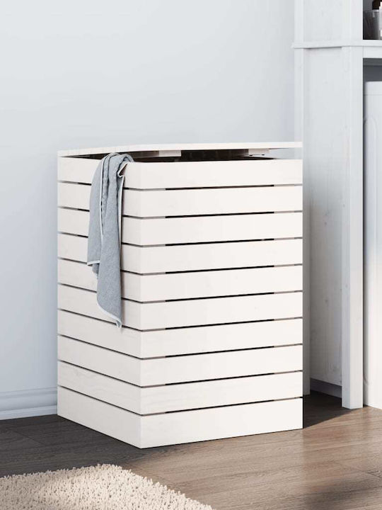 vidaXL Wäschekorb aus Hölzernes mit Deckel 44x44x66cm Weiß