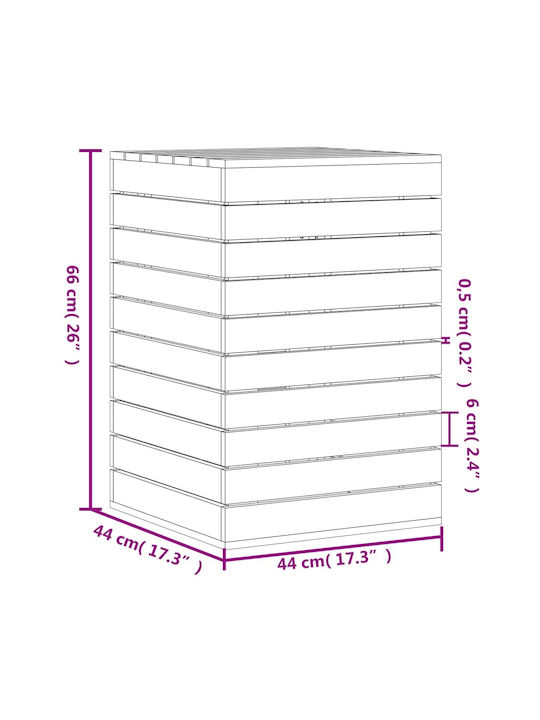 vidaXL Coș de Rufe Din Lemn Cu Capac 44x44x66cm Roz