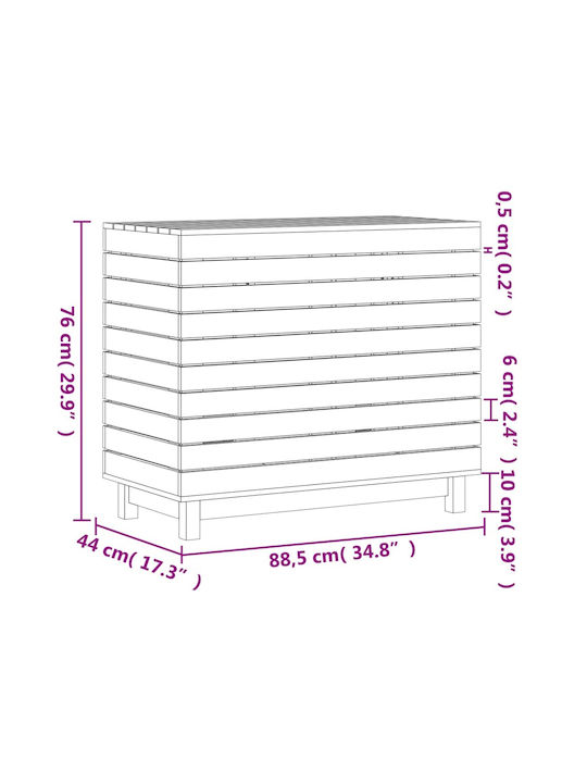 vidaXL Καλάθι Απλύτων Ξύλινο με Καπάκι 88.5x44x76cm Ροζ