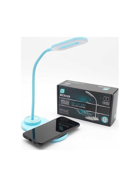 Beckher LED Office Lamp with Flexible Arm in Turquoise Color