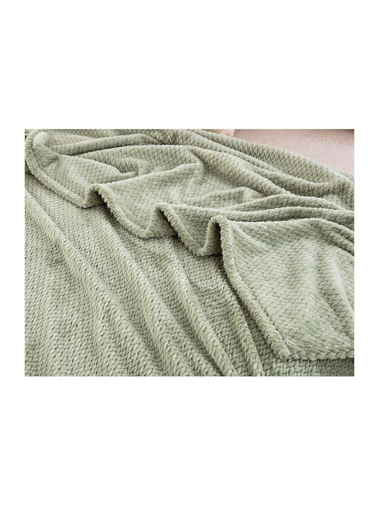 Liolios Home Jf-09 Κουβέρτα Fleece Υπέρδιπλη 220x240εκ. Πράσινο