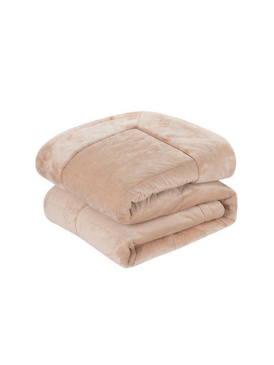 Liolios Home Velvet Blanket Super King 220x240cm Pink
