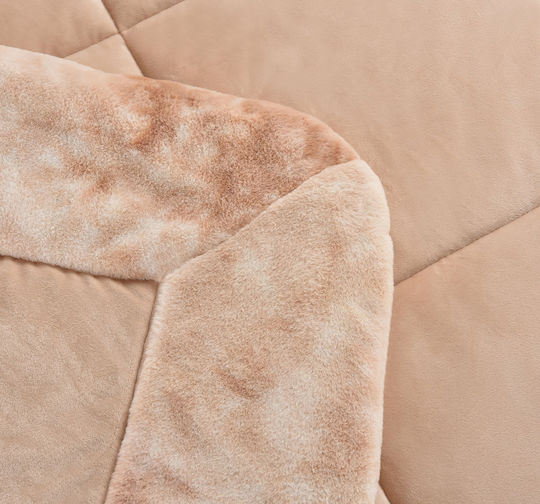 Liolios Home Velvet Blanket Super King 220x240cm Pink