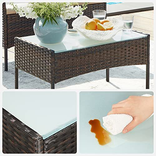 Garten- und Outdoor-Möbelsets Typsatz Wohnzimmer 4 Stück Songmics