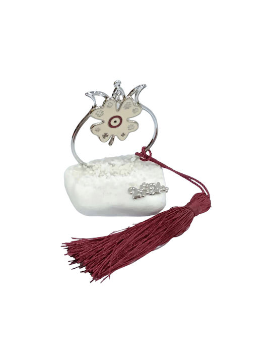 Kalliopi Silver Tabletop Lucky Charm Pomegranate White made of Stone 2024 9x12cm 1pcs