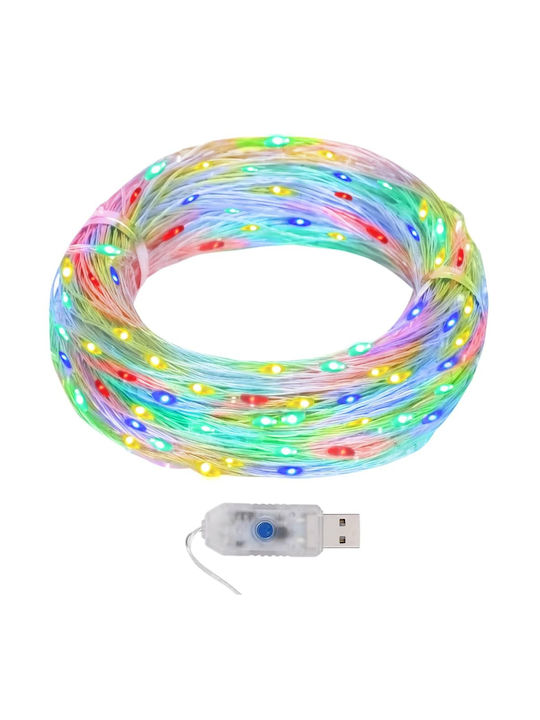 400 Christmas Lights LED Multicolor USB in String vidaXL