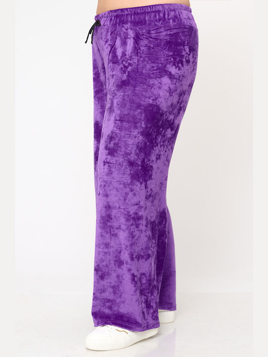 Jucita Pantaloni de trening pentru femei Purple Catifea