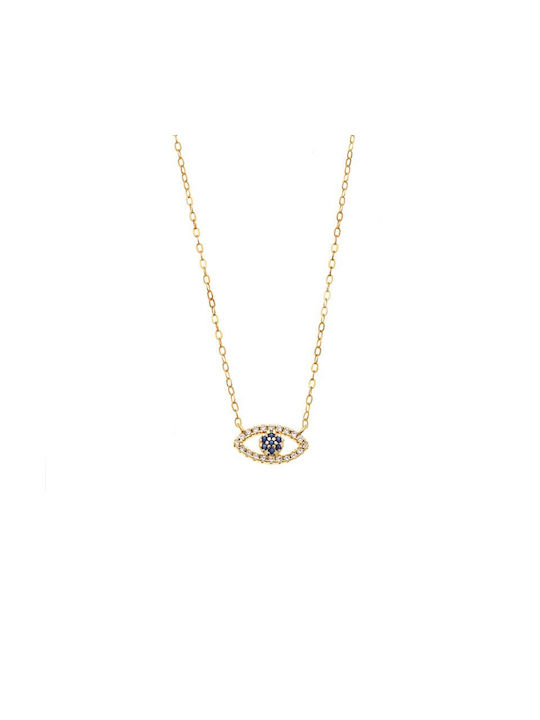 Senza Necklace Eye from Gold Plated Silver with Zircon