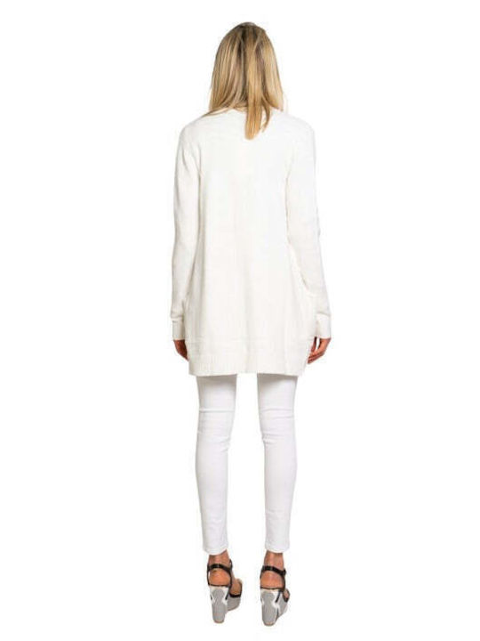 Vila Long Women's Knitted Cardigan White