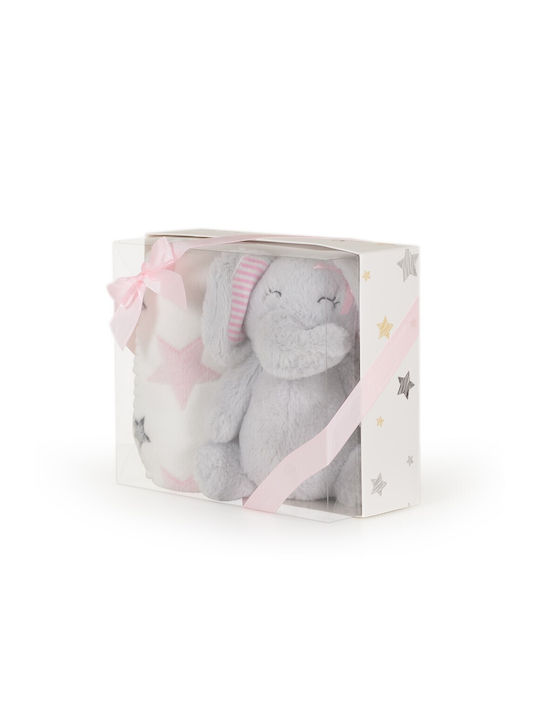 Cangaroo Blanket Nursery Swaddling Blankets Elephant Cotton Gray Elephant - Pink 75x90cm