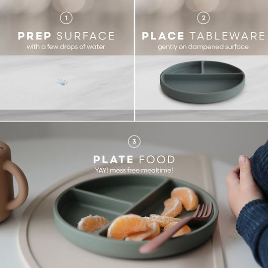 Mushie Baby Food Plate Suction made of Silicone Beige